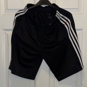 Adidas Black Shorts with White Accents